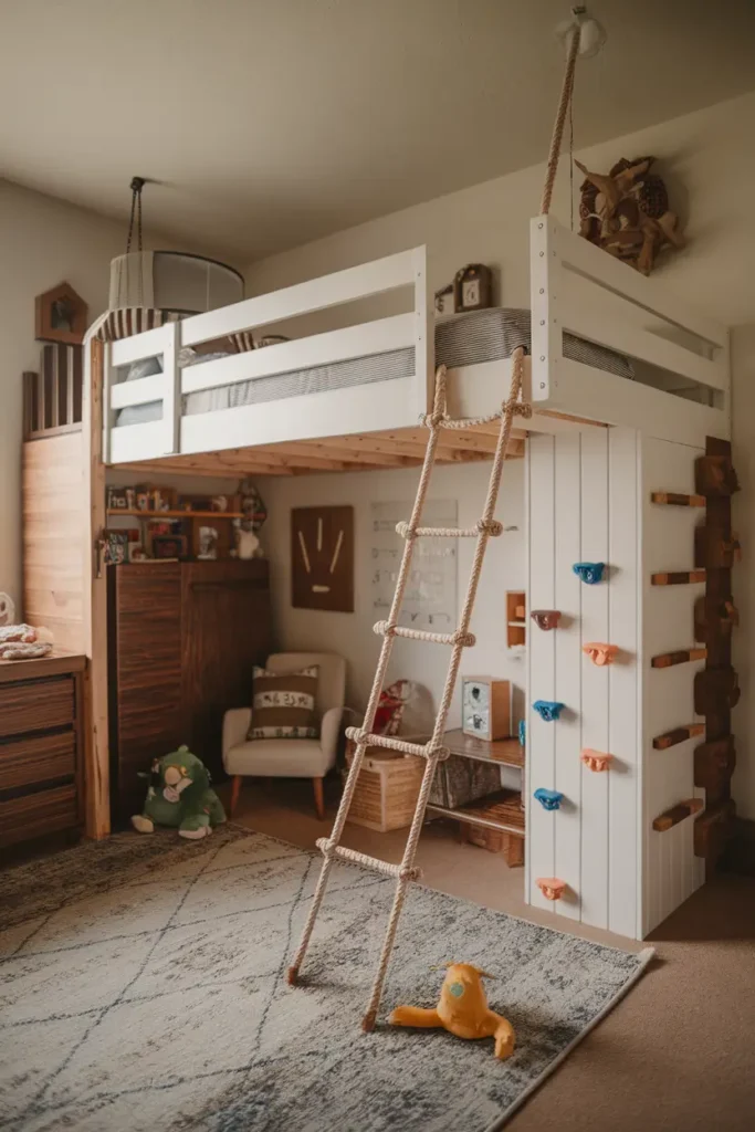Adventure-Loft Beds with Rope Ladders