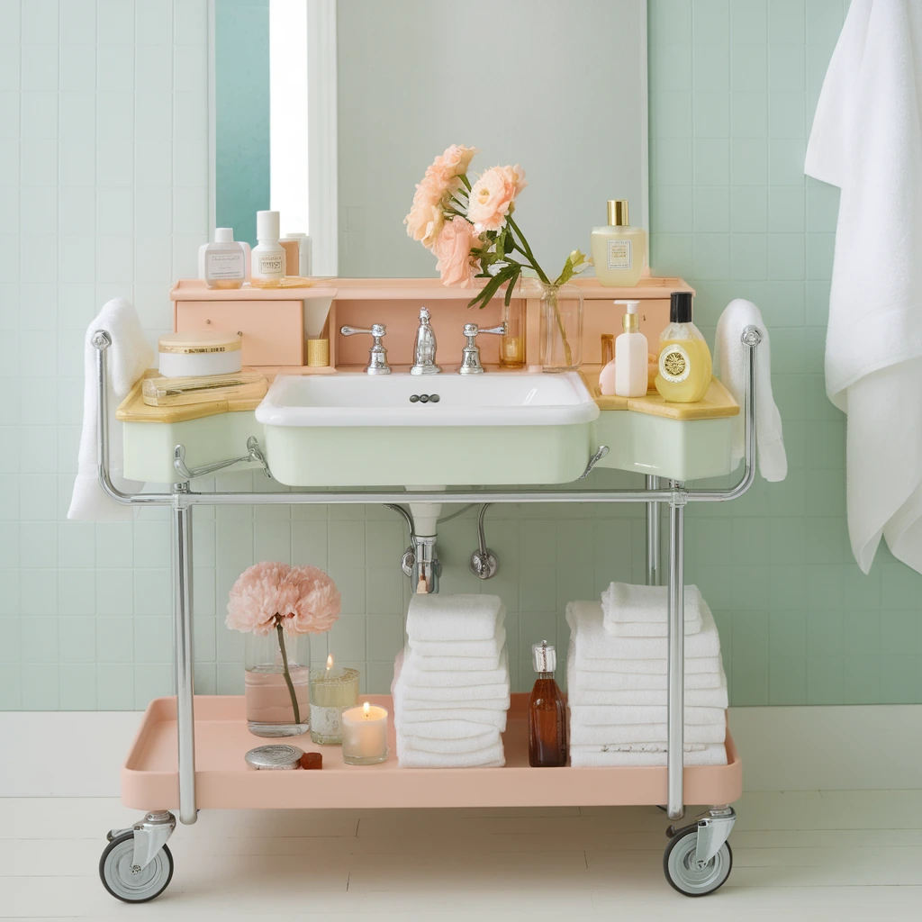 DIY Vanity from a Bar Cart