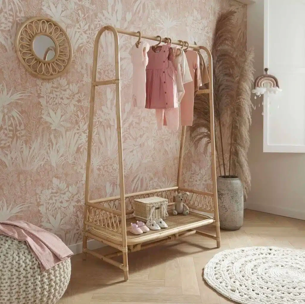 Natural Touch with a Bamboo Clothes Rail