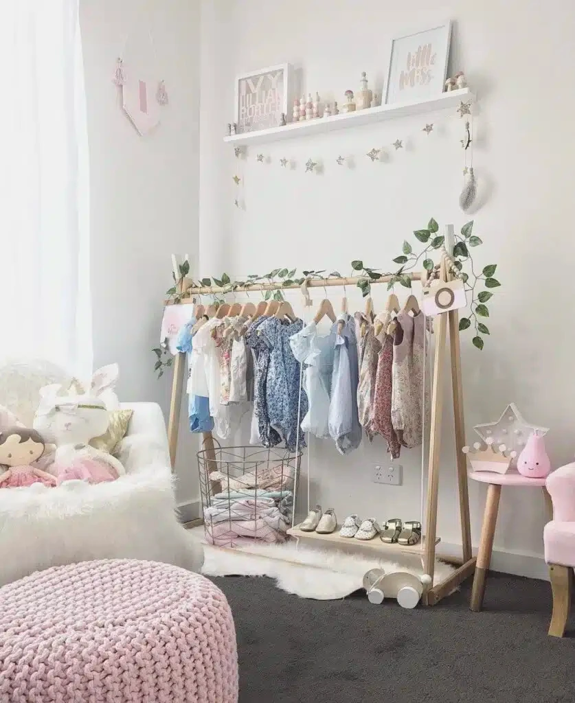 Stylish Simplicity with a Wooden Clothes Rail