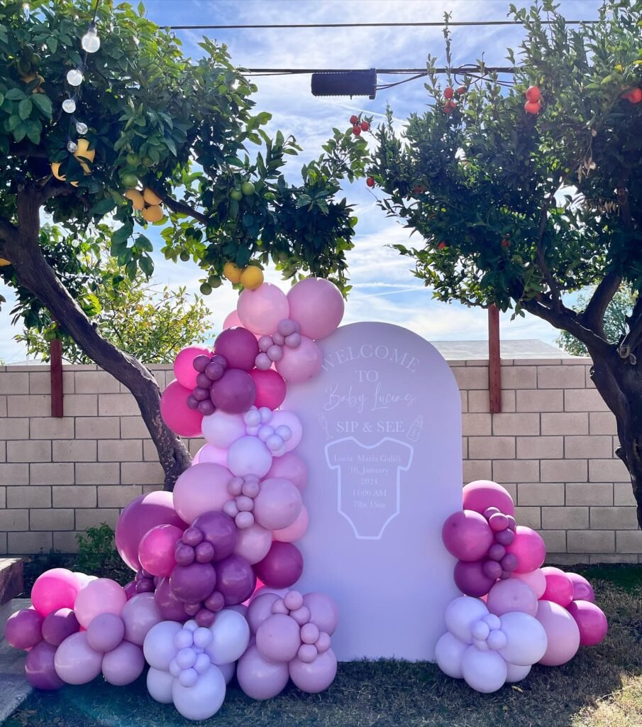 Beautiful Sip-and-See Photo Backdrop