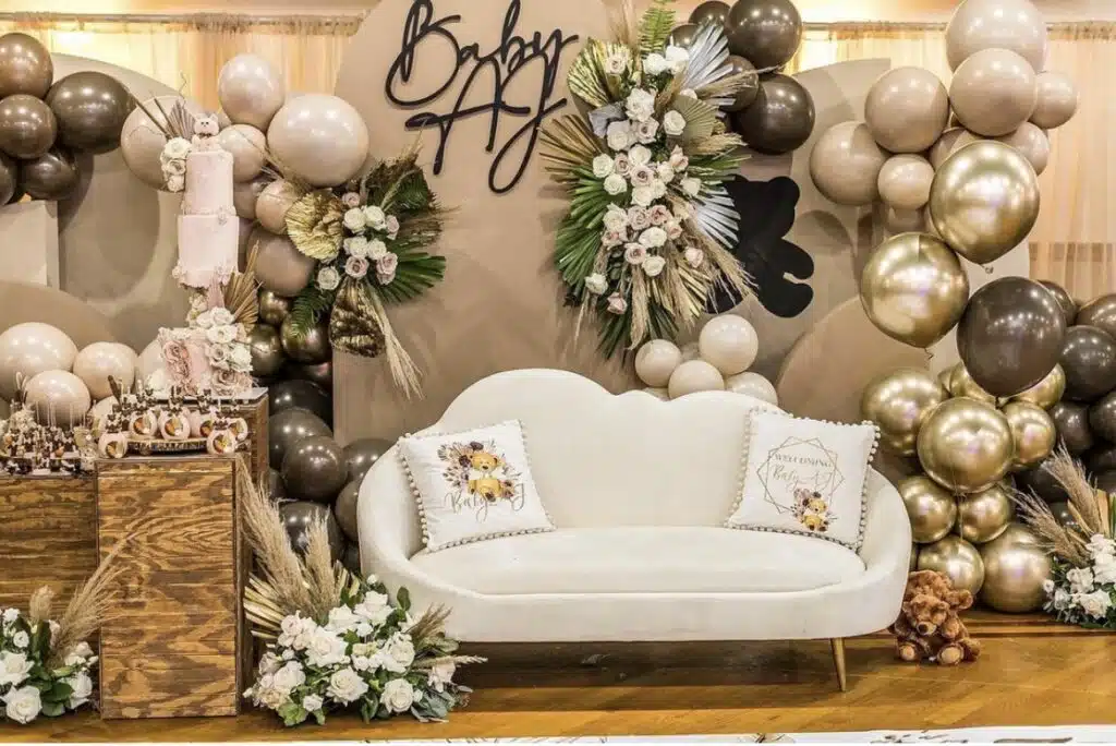 Add a Cream Sofa for Stylish Photo Ops