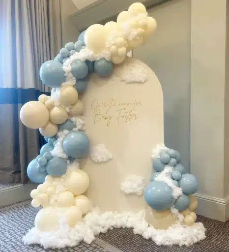 Over the Moon: A Whimsical Cloudscape Back Drop
