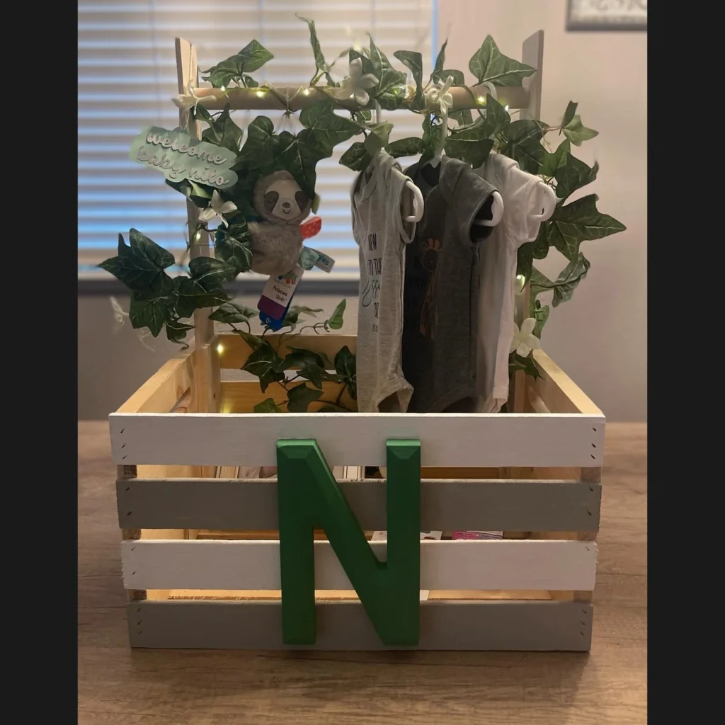 Rustic Woodland Baby Gift Crate