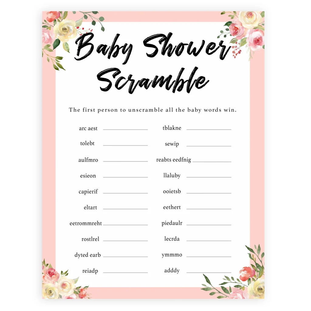  Themed Baby Word Scramble