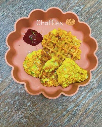 Savory Veggie "Chaffles" with a Dipping Sauce