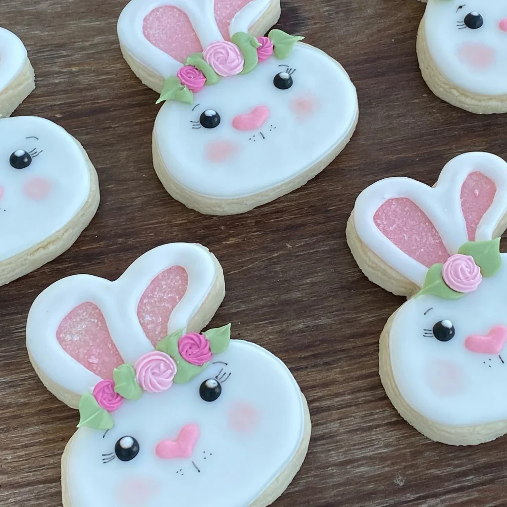 Sweet and Smiling Bunny Face Cookies