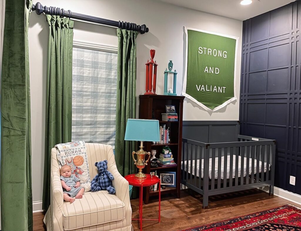 TRegal and Retro: A Vintage Sports Nursery with Championship Flair