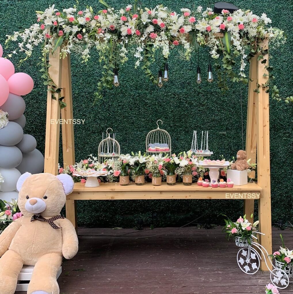 A Floral Dessert Display