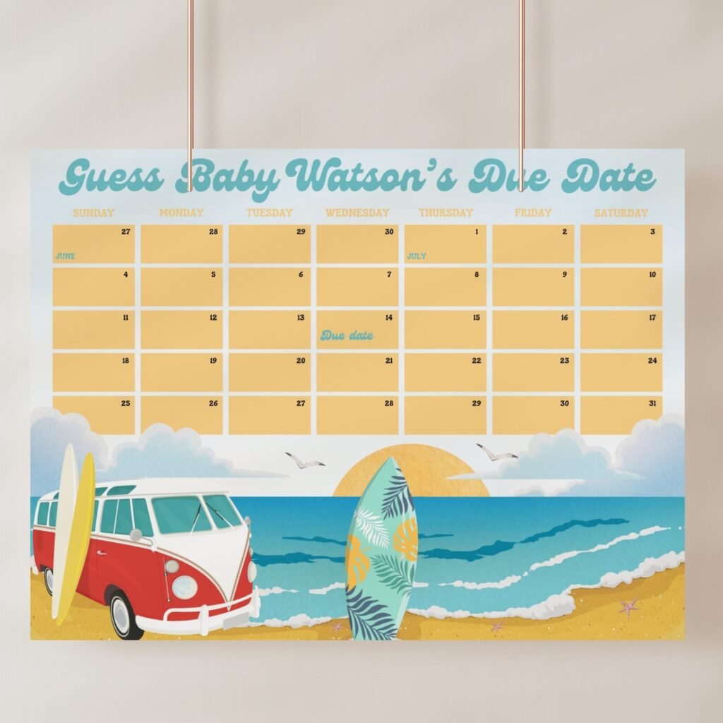 Guess the Wave Arrival! A Fun "Baby's Due Date" Prediction Calendar