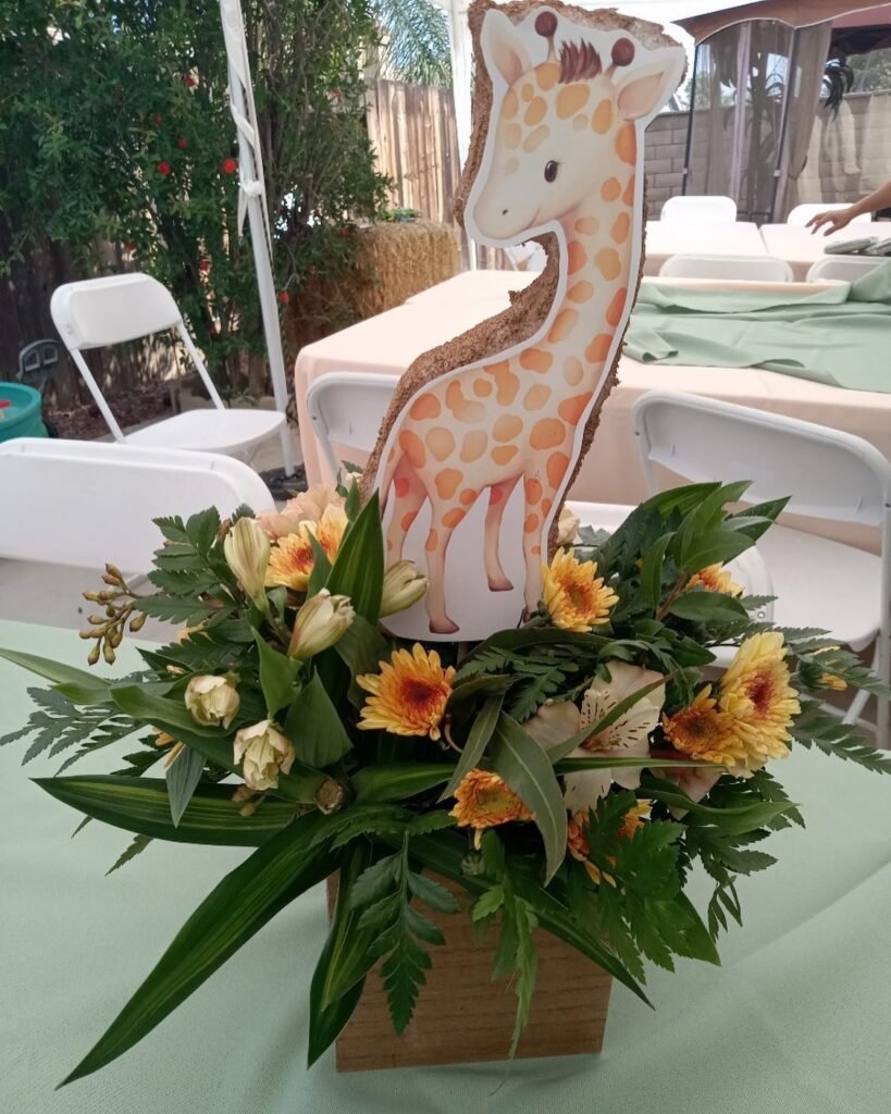 Giraffe and Floral Safari