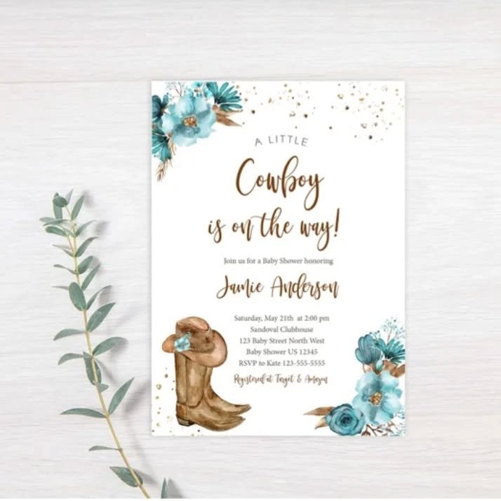 .Announce Your Little Cowboy's Arrival in Style!