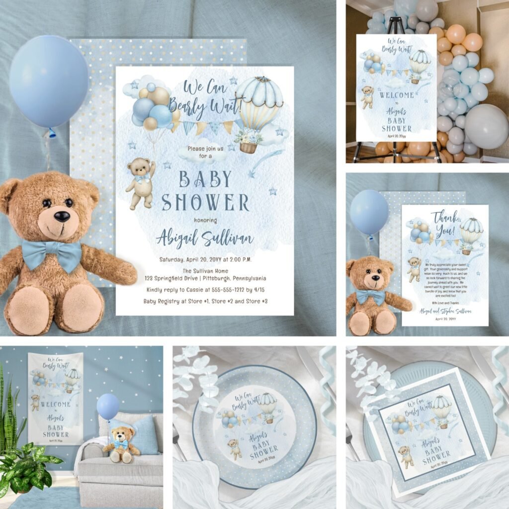 "We Can Bearly Wait!" A Coordinated Celebration of Blue Baby Shower