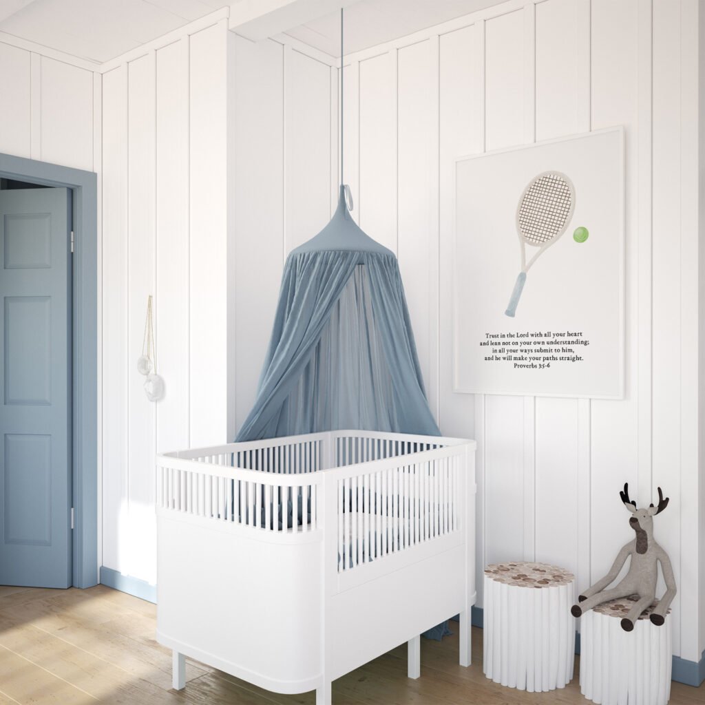 Serene Sports Nursery with a Touch of Literary Inspiration