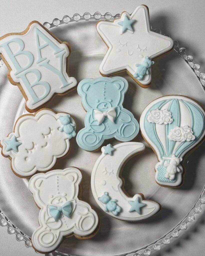 Sugar-Sweet Wishes: Adorable Blue Baby Shower Cookies