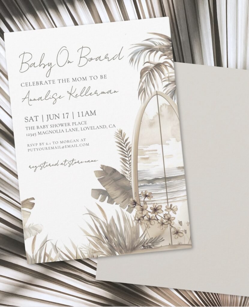Coastal Chic Invitation! Setting the Scene for a "Baby On Board" Celebration