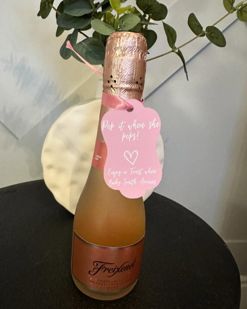 Mini Champagne Favors for a Toast to the New Arrival