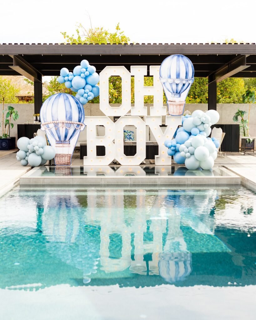 Oh Boy! A Poolside Celebration Under Blue Skies